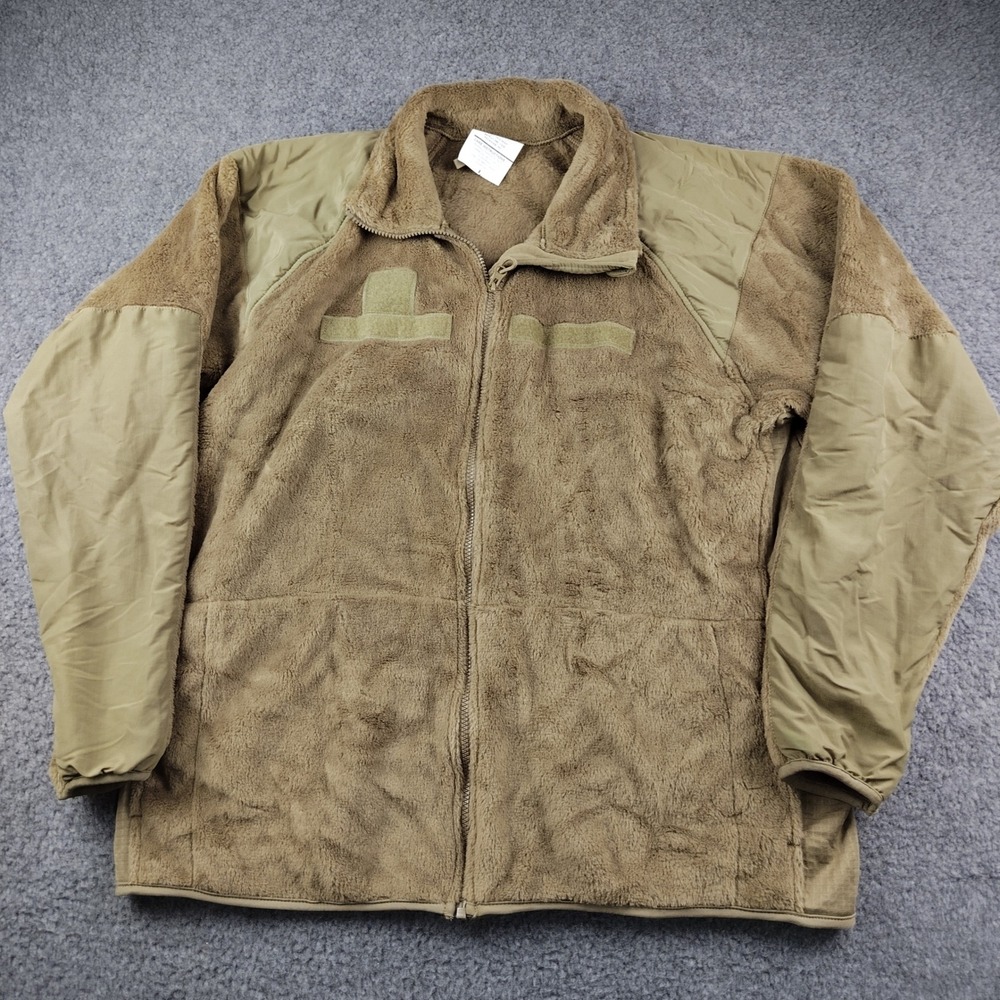 Military Fleece Jacket Mens Large Long Gen III Cold Weath Coyote Brown Polartec